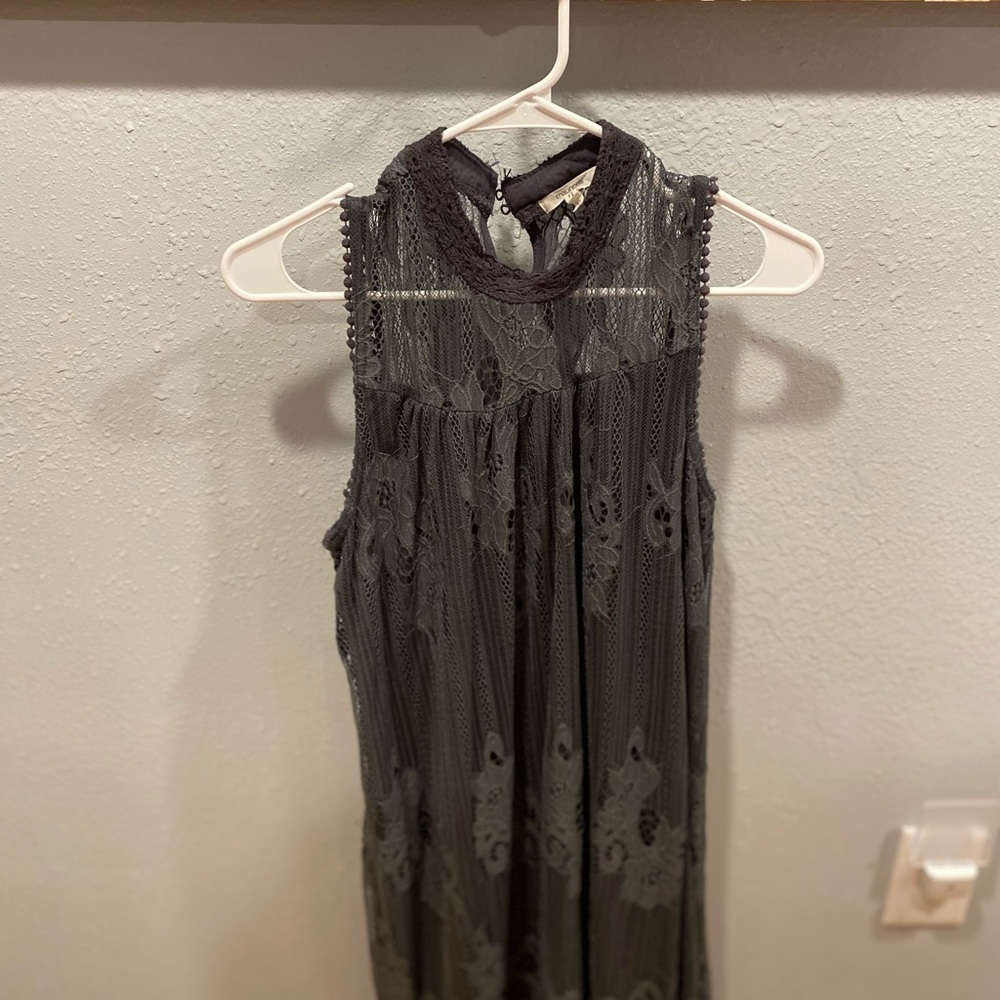 High neck lace dress